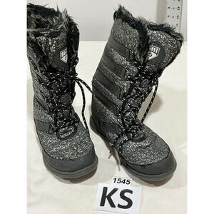 Youth Kids Quest Arctic Lace Up,silver Black Winter Boots Size 5